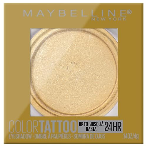 Maybelline New York Color Tattooup to 24Hr Longwear Waterproof Fade Crease Resistant Blendable Cream Eyeshadow Pots Makeup, Golden Girl, 0.14 oz