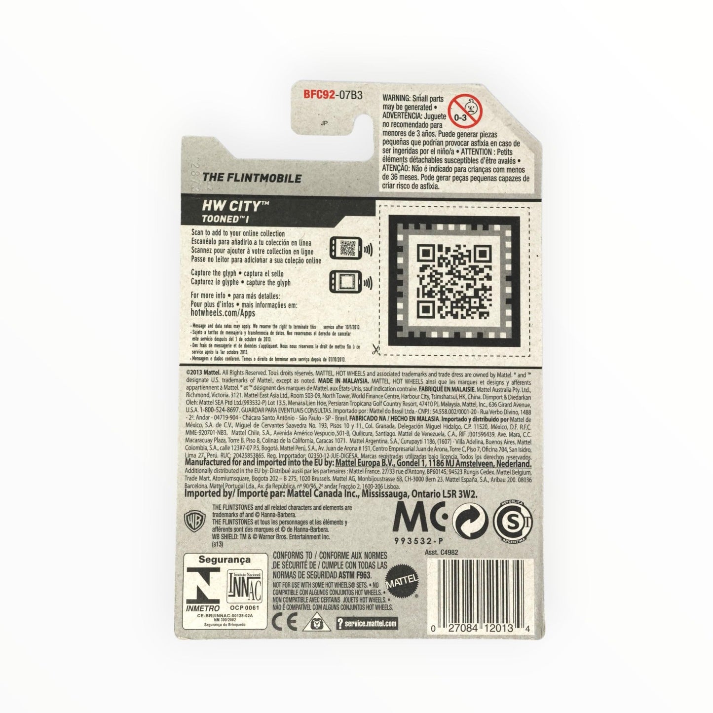 Hot Wheels 2014 Hw City 83/250 - Flintmobile (The Flintstones)