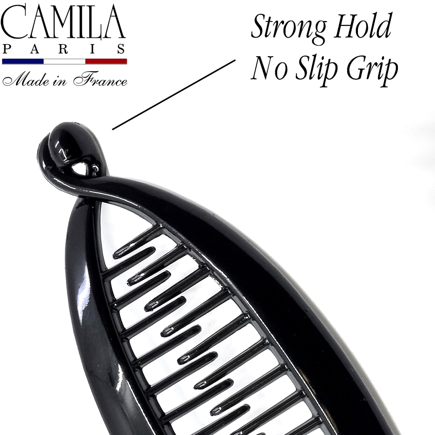 Camila Paris NV136 French Large Banana Clip Hair Comb, Flexible Banana Clips Hair for Thick Hair Ponytail Holder Interlocking Styling Clips for Women