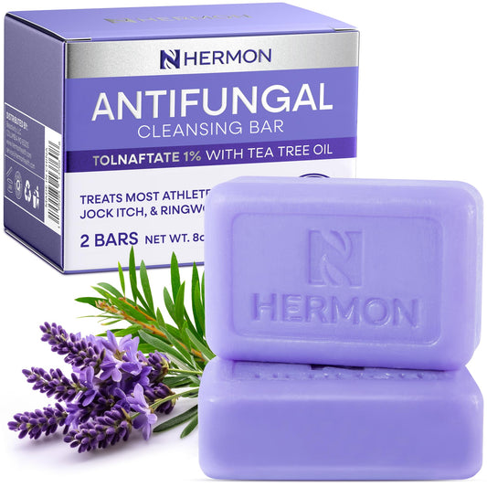 Hermon Antifungal Bar Soap: Antifungal Soap for Ringworm, Jock Itch & Athlete's Foot with Tea Tree Oil - Tolnaftate 1% Medicated Anti Fungal Treatment Beauty & Personal Care Hermon