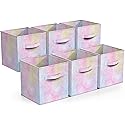 Sorbus Fabric Storage Cubes - 6 Foldable Tie Dye Storage Bins for Organizing Cubbies, Toy Box - Clothes Storage & Closet Organizer - 11 Inch…