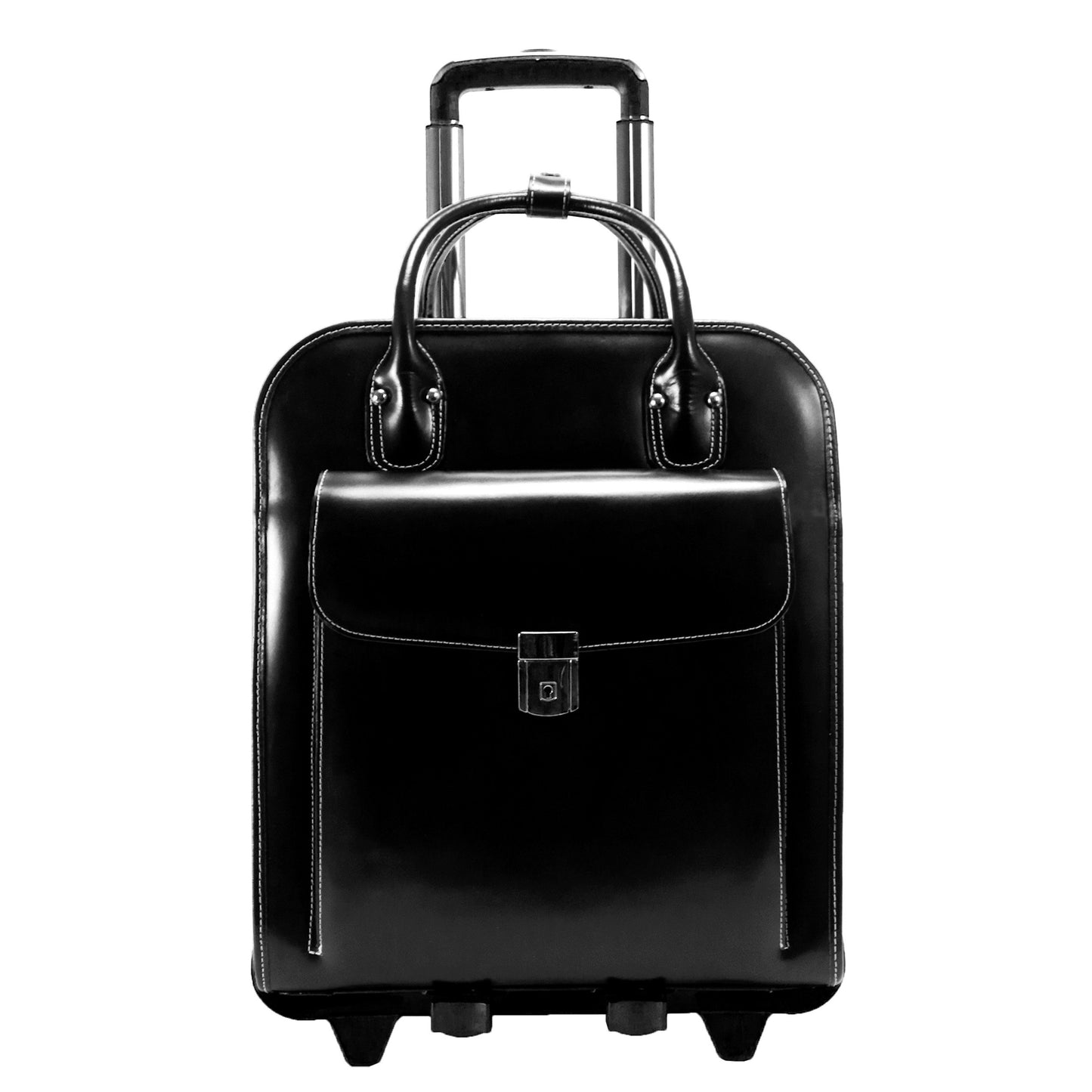 McKlein LA GRANGE, 15" Leather Detachable -Wheeled Ladies' Laptop/Computer & Tablet Business Briefcase Bag/Women's Rolling Overnight Travel Bag