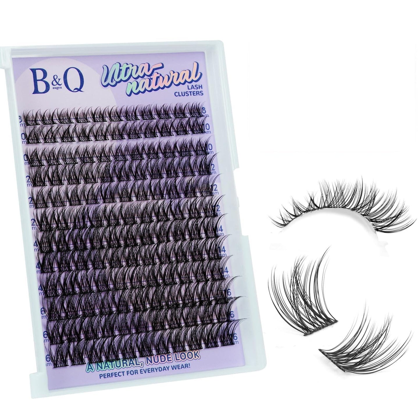 B&Q Natural Lash Clusters 01 - Cluster Eyelash Extensions, Pestañas Postizas Naturales Style Eyelashes Comfort Fit - Day-to-Night Natural Effect Beauty and Personal Care B&Qaugen Default Title