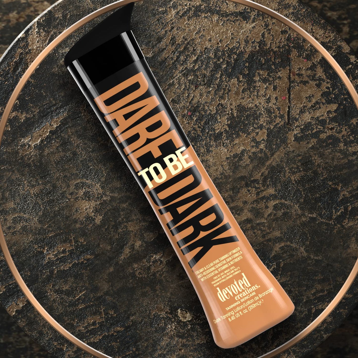 Devoted Creations Dare to be Dark Tanning Lotion - Creamy and Clear Pure Tanning Optimizer, Anti-Reddening, Sensitive Skin Formula with Essential