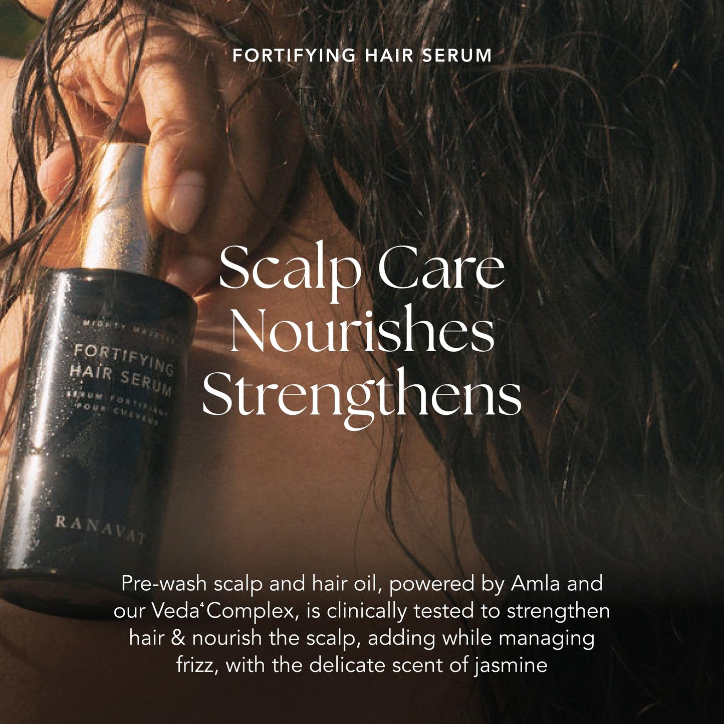 RANAVAT BOTANICS RANAVAT Mighty Majesty - Fortifying Hair Serum - Hair Oil Serum for Scalp Hydration, Frizz Control, & Hair Shine - With Jasmine