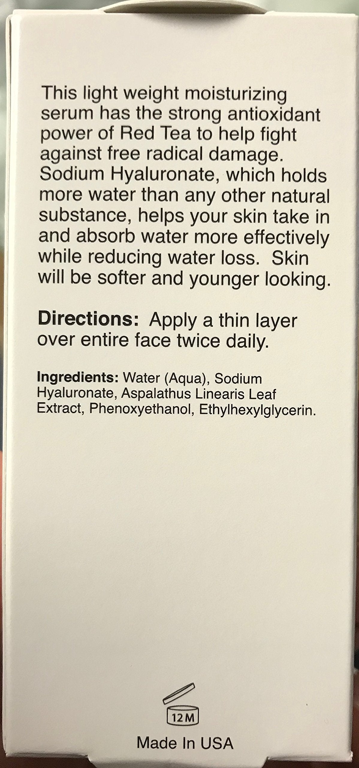 Jolie Red Tea Moisturizing Serum W/Sodium Hyaluronate 1 oz.