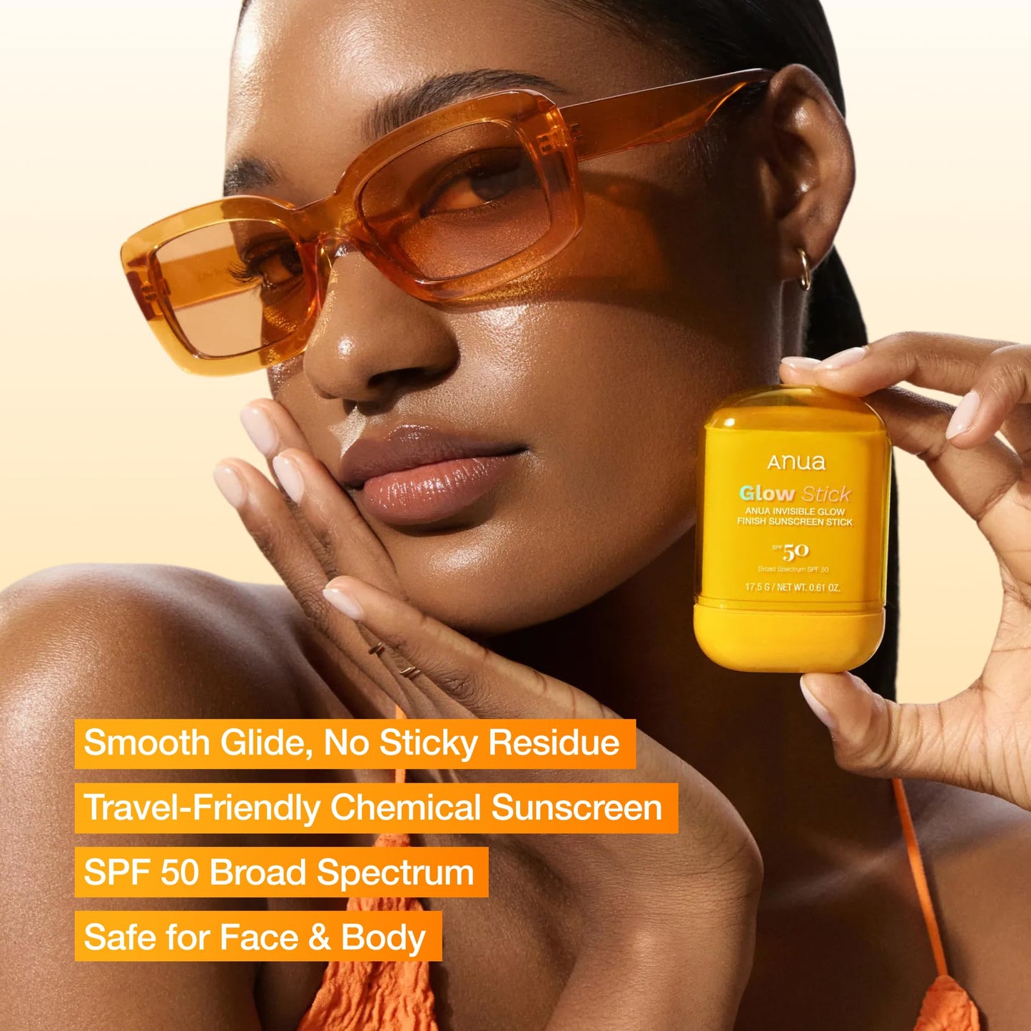 Anua Invisible Glow Sun Stick, SPF 50, Broad Spectrum UV Protection, Lightweight Sheer Finish for All Skin Types, No White Cast, Easy Reapplication Beauty and Personal Care ANUA