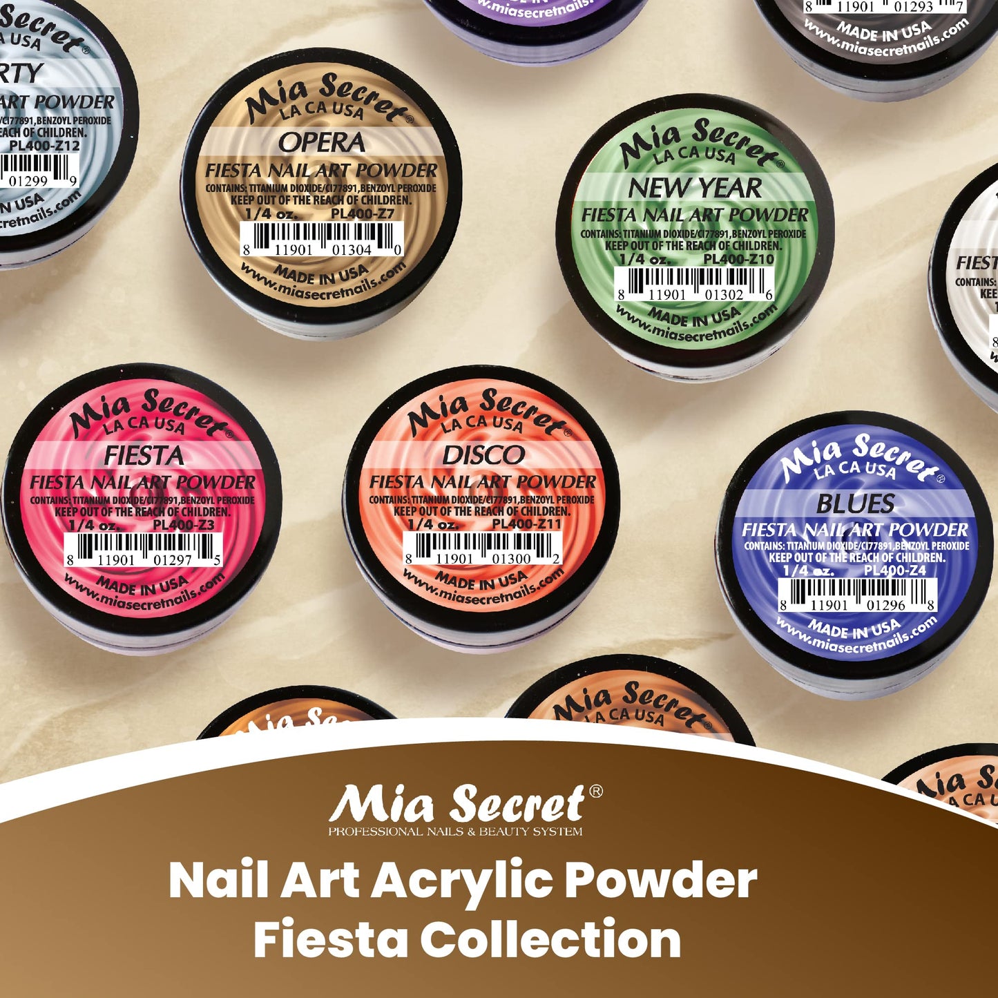 Mia Secret Nail Art Acrylic Powder Fiesta Collection Beauty & Personal Care Mia Secret