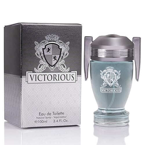 Victorious for Men Eau De Toilette - Woody & Aquatic Fragrance - Aromatic Bay Leaf & Jasmine & Woody Base of Guaiac Wood, Patchouli, Oak & Ambergris
