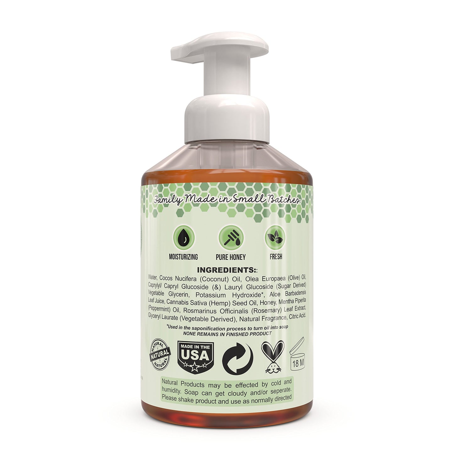 Beessential All Natural Foaming Hand Soap, Peppermint Essential Oils, Made with Moisturizing Aloe & Honey - Made in the USA, 16 oz Beauty & Personal Care Beessential