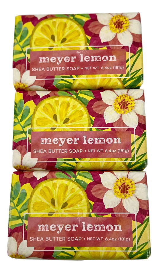 Greenwich Bay Trading Company Meyer Lemon Shea Butter Soap, 6.4 oz Bars, Set of 3 Beauty & Personal Care Greenwich Bay