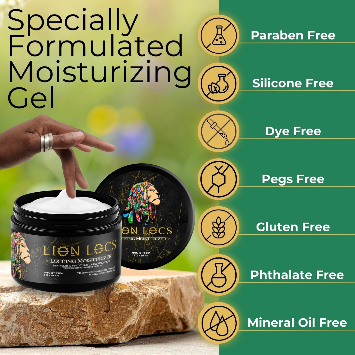Lion Locs Hair Locking Dreads Moisturizer for Dreadlocks, Locks, Microlocs, Interlocks, Braids, Fauxlocs, Sisterlocks | - Large Container Residue