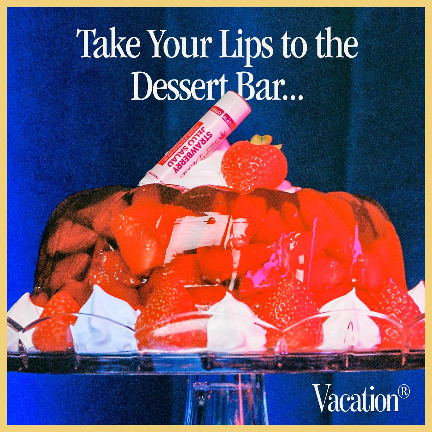 Vacation Strawberry Jello Salad SPF 30 Lip Balm, Hydrating Sunscreen for Lips, Water-Resistant, Lightweight, Transparent Sheen, Vegan Formula Made