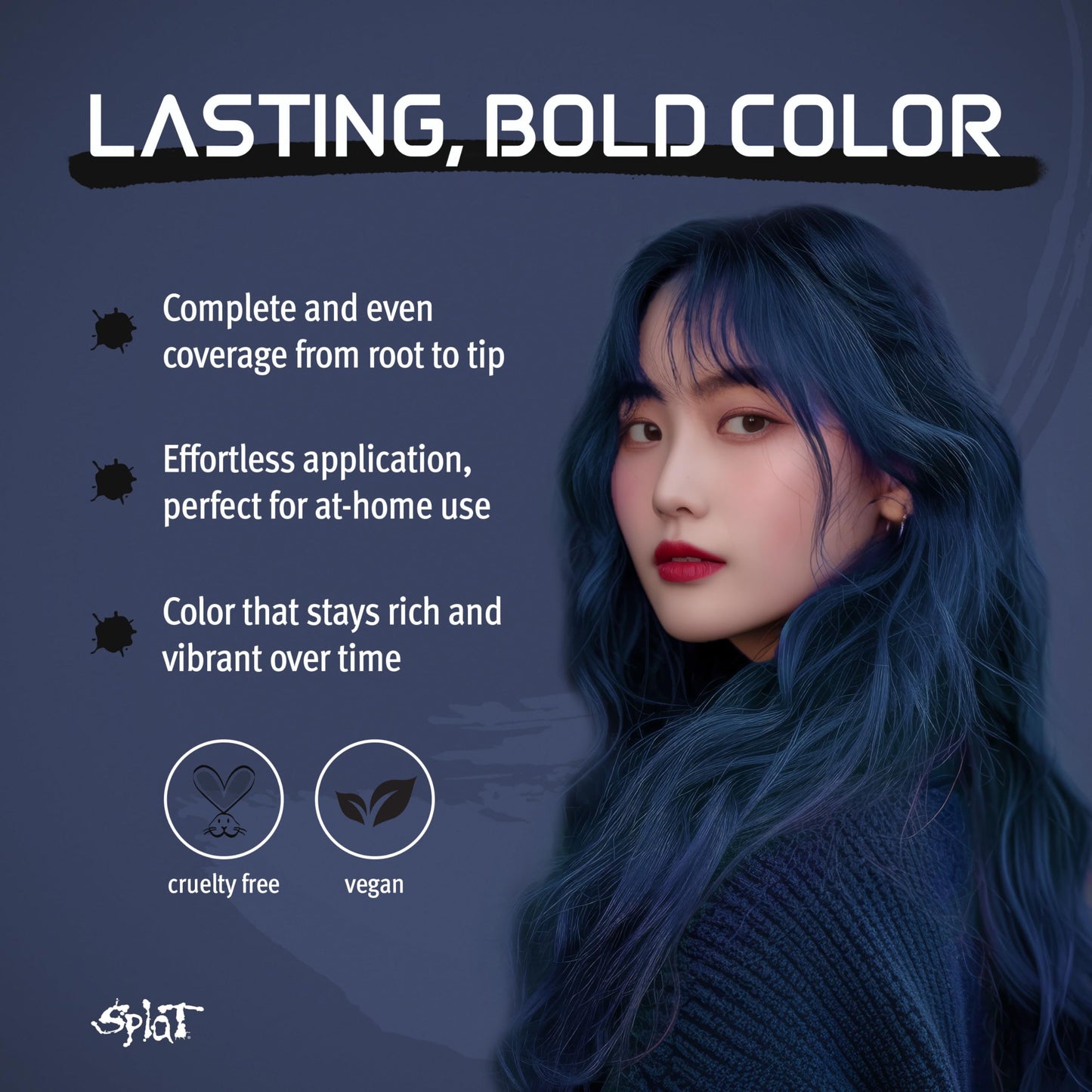 Splat Midnight Azure Semi-Permanent Hair Color Kit No Bleach, Vegan, Cruelty Free