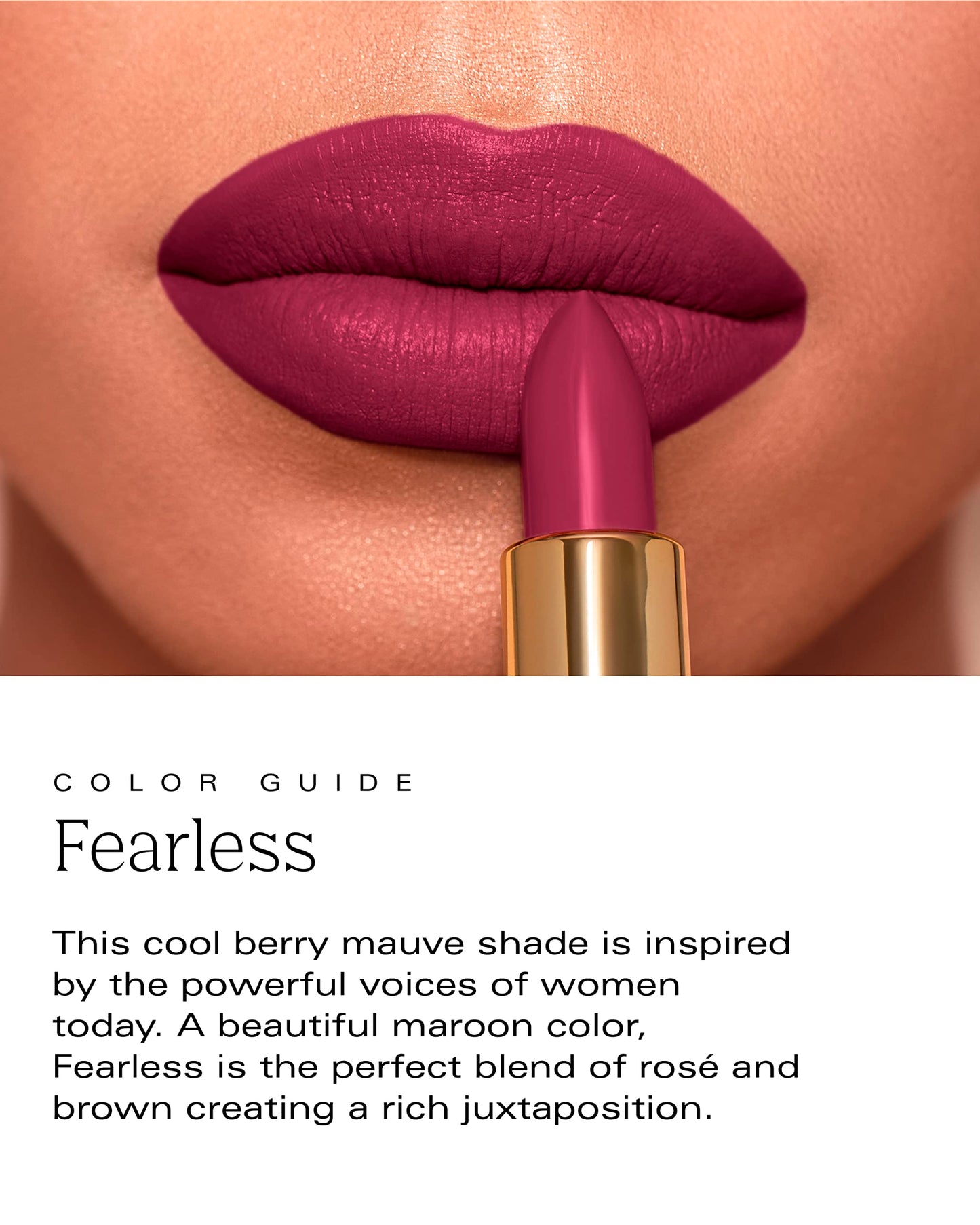 PDL Cosmetics by Patricia De León | High Powered Lipstick (Fearless) | Intensely Colored Mauve Matte Finish Lipsticks | Long Lasting Hydrating