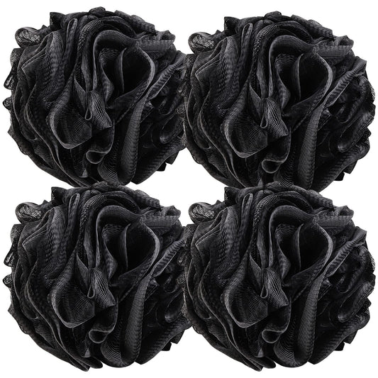 BTYMS 4 Pieces Large Loofah Sponge Shower Puff Bath Scrunchie 75g/pc Shower Sponge Body Loofahs Pouf Mesh Pouf for Body Beauty & Personal Care BTYMS