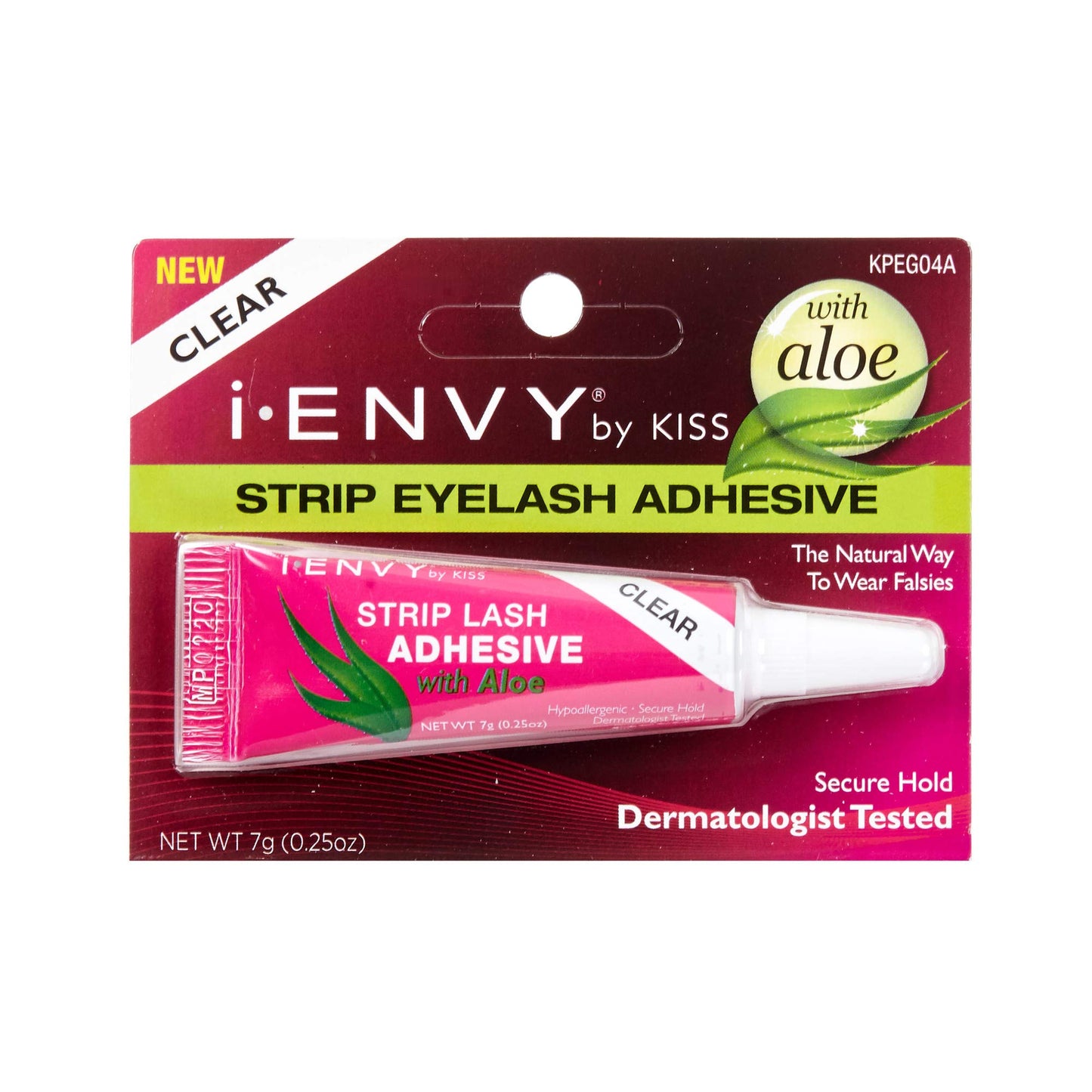 Kiss I Envy Clear 04 Eyelash Adhesive Strip with Alo 0.25 Ounce (7ml) (6 Pack)