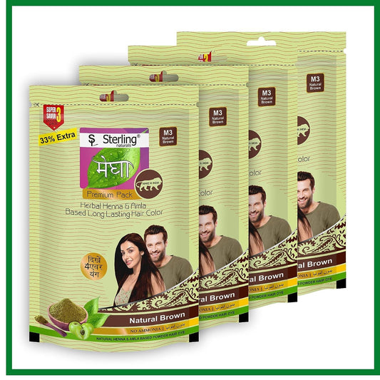 Nutranix Tna Megha Mehandi Hair Care Powder - Megha Mehandi (Pack Of 4) For Natural Hair Color Solution | For Men & Women 45GM. (Brown)