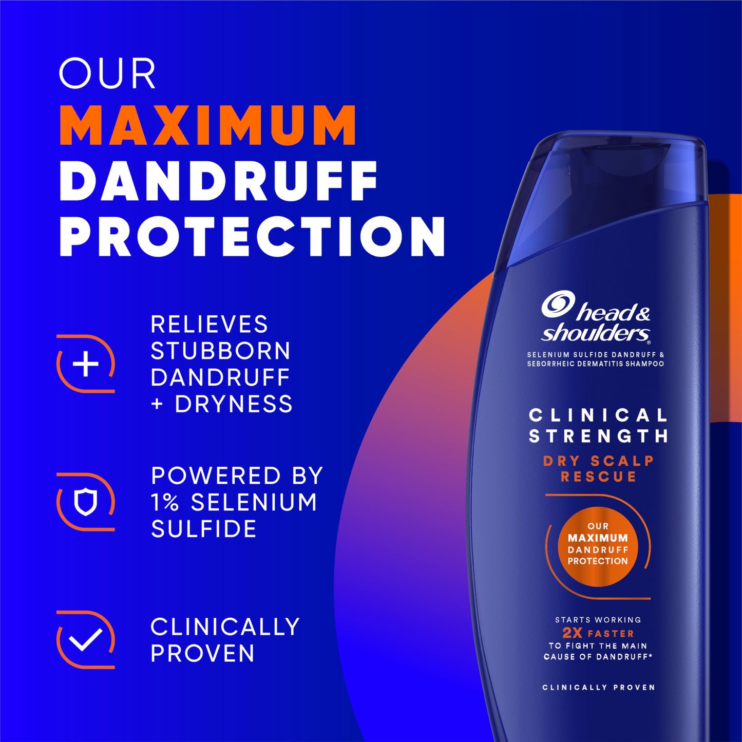 Head & Shoulders Anti-Dandruff Shampoo with 1% Selenium Sulfide, Clinical Strength Dry Scalp Rescue Shampoo Twin Pack, Seborrheic Dermatitis Relief Beauty and Personal Care Head & Shoulders