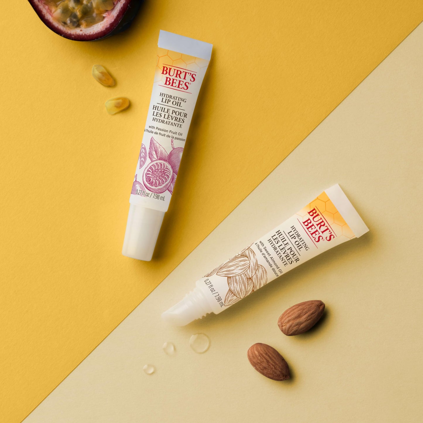 Burt's Bees 100% Natural Hydrating Lip Oil with Passion Fruit Oil, 1 Tube