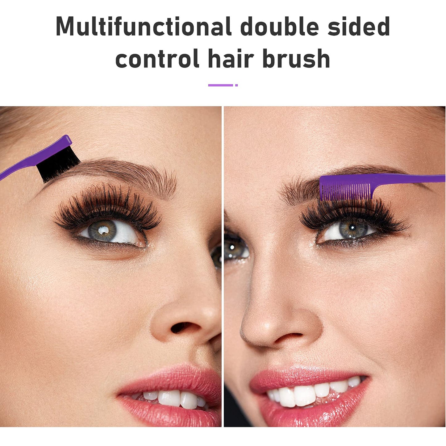 Remerry Nylon Hair Brush Set for Women & Girls, 12 Pieces Including 3 Row Salon Teasing Brushes, Double Sided Hair Edge Brush, Rat Tail Combs