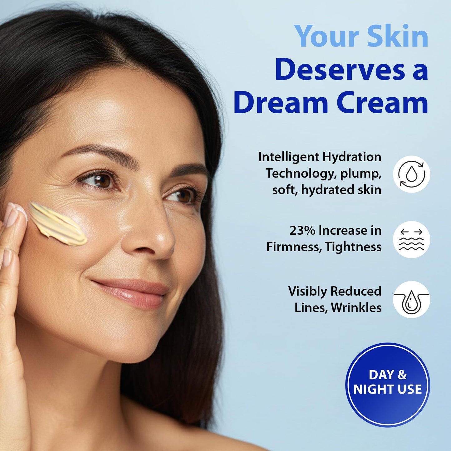 Dr. Denese HydroShield Dream Cream 1.7 oz - Advanced Moisturizer with Ceramides, Retinol and Peptides for Smooth Radiant Skin, Improved Elasticity