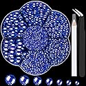 Nail Art Flat Back Half Round Pearl Kits 18, 1 Box of 6000 Pcs Flat-Back Ryoal Blue AB Pearl with Tweezer and Picker Pencil for Home DIY Nails Body