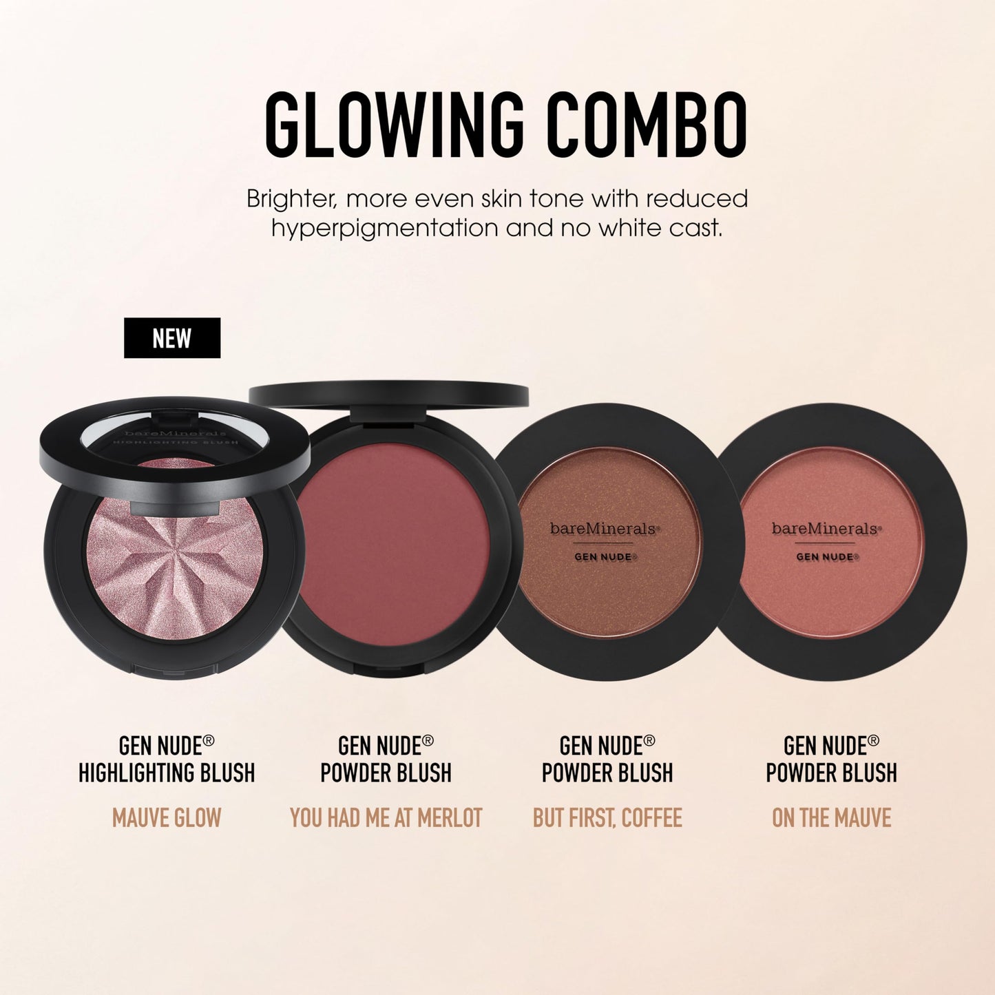 bareMinerals Gen Nude Powder Blush, Mineral-Based Pressed Powder Blush - You Had Me At Merlot - Rich Berry Wine & Gold Pearl, Vegan, Cruelty-Free