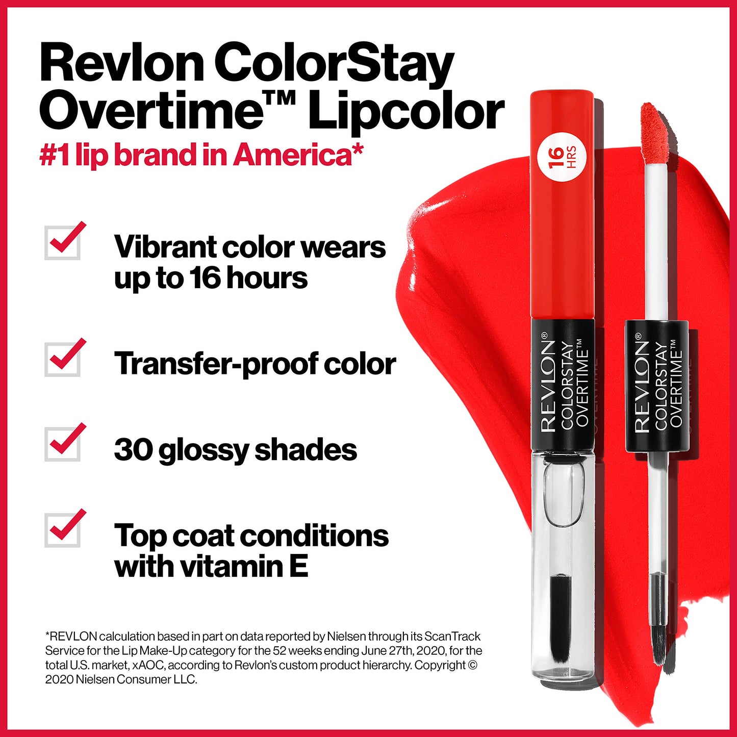 Revlon Liquid Lipstick with Clear Lip Gloss, ColorStay Overtime Lipcolor, Dual Ended with Vitamin E, 360 Endless Spice, 0.07 Oz