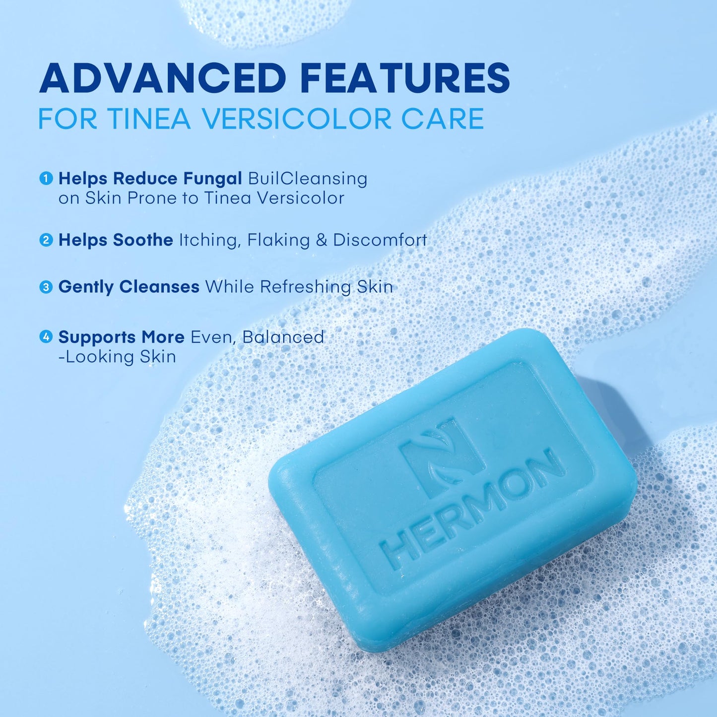 Hermon Tinea Versicolor Soap 2 Bars: Multi-Functional Clinically Proven for Tinea Versicolor, Athlete's Foot, Jock Itch, Ringworm - Fact Action Beauty & Personal Care Hermon