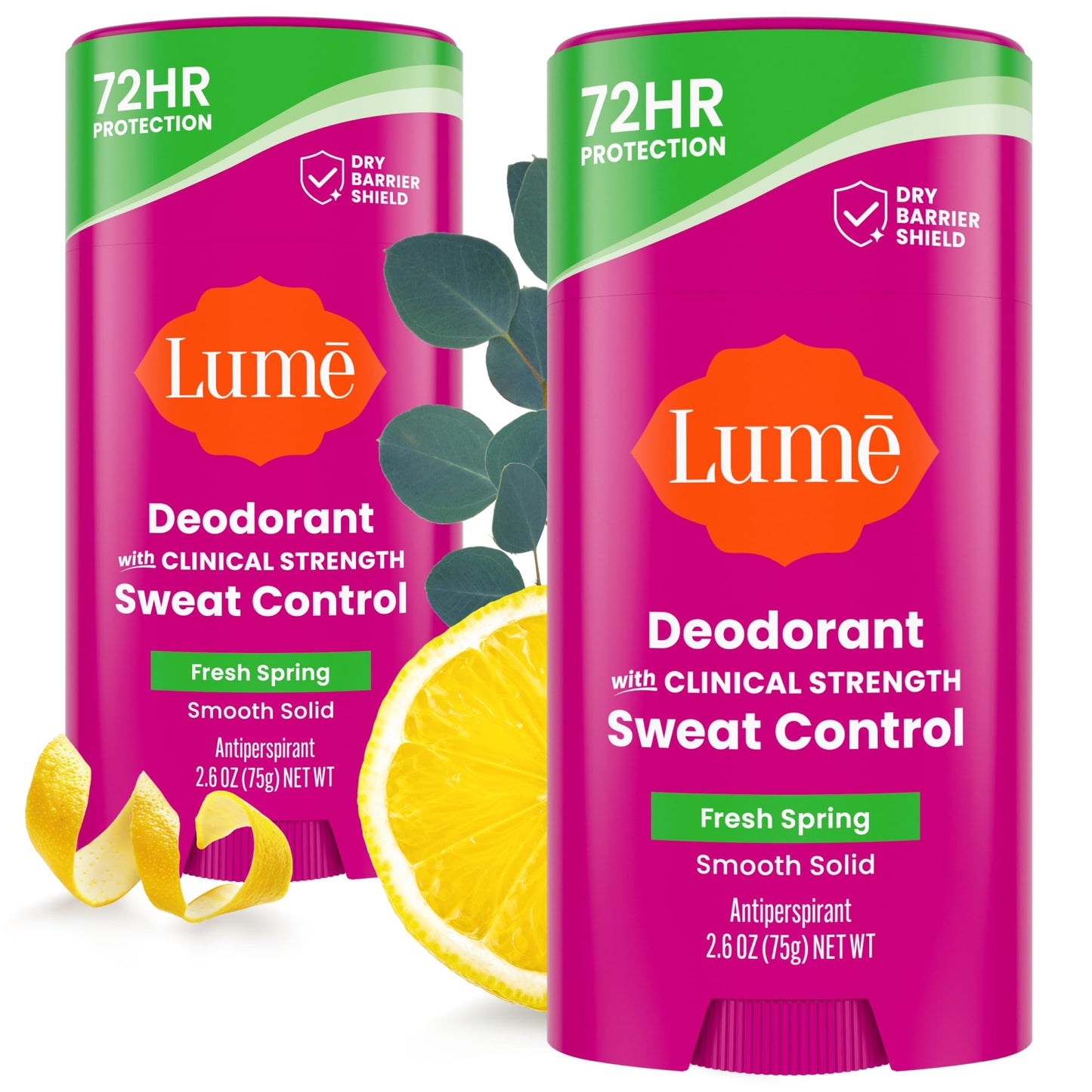 Lume Deodorant Plus Sweat Control - Smooth Solid Stick - Maximum Strength Antiperspirant - 72 Hour Odor And Sweat Control - Baking Soda Free, Skin Beauty and Personal Care Lume Default Title