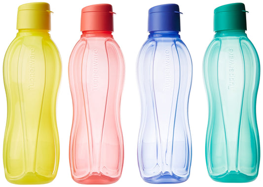 Tupperware Fliptop 1 Liter Bottle, Set Of 4, Multicolor