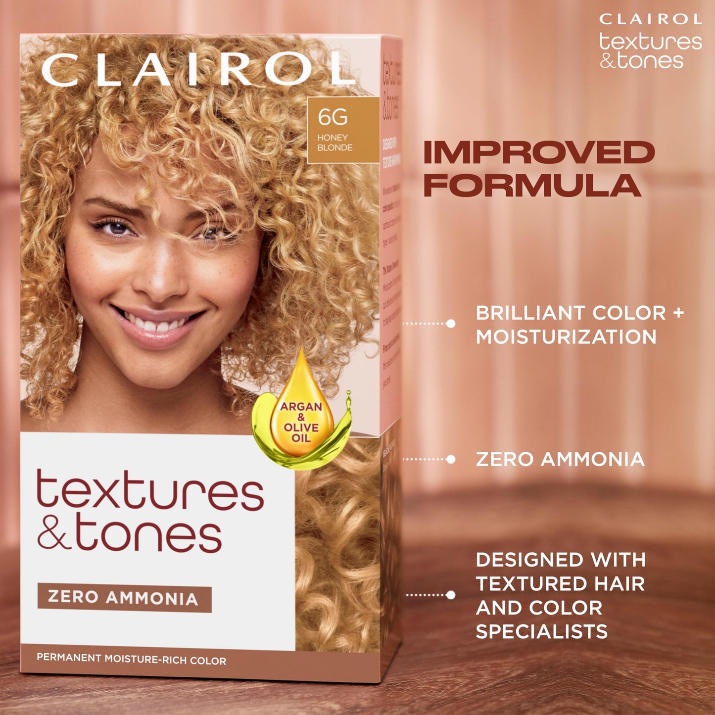 Clairol Textures & Tones Permanent Hair Dye, 1B Silken Black Hair Color | Ammonia-Free | Moisture-Rich Formula with Argan, and Olive Oil for Brilliant Beauty and Personal Care Clairol