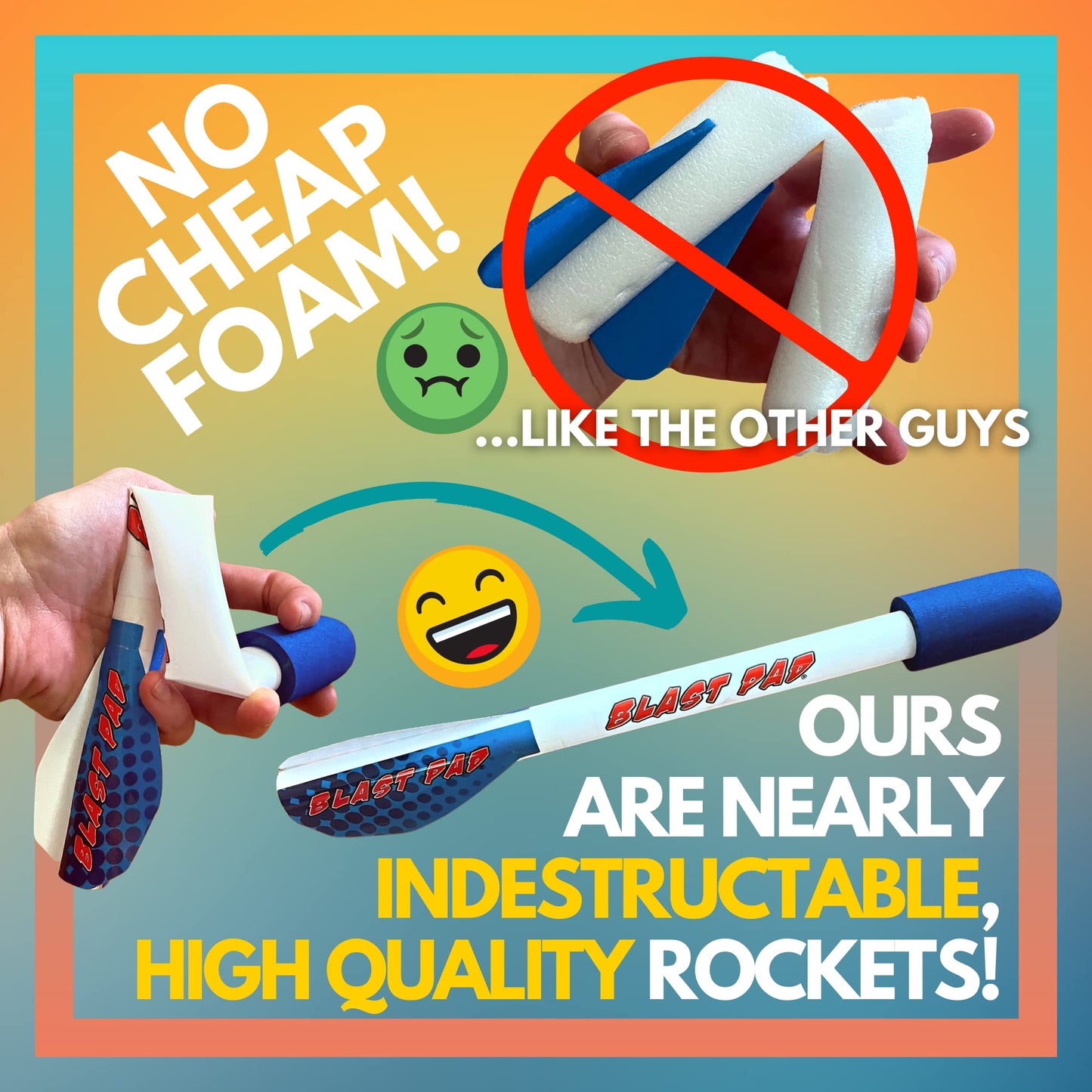 Marky Sparky Blast Pad Rocket Launcher - Designed in USA - Highest Flying Rocket - Super Durable Rockets and Stomp Pad Launcher - Top Outdoor Toys…