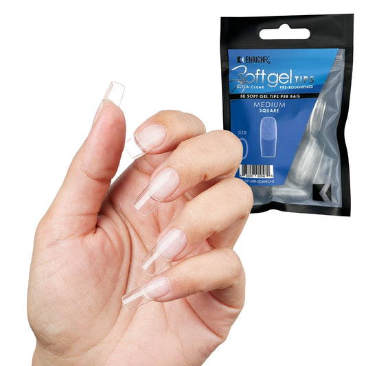 Soft Gel Tips Ultra Clear Pre-Roughened 550 pcs (Medium Square) Beauty & Personal Care KUPA