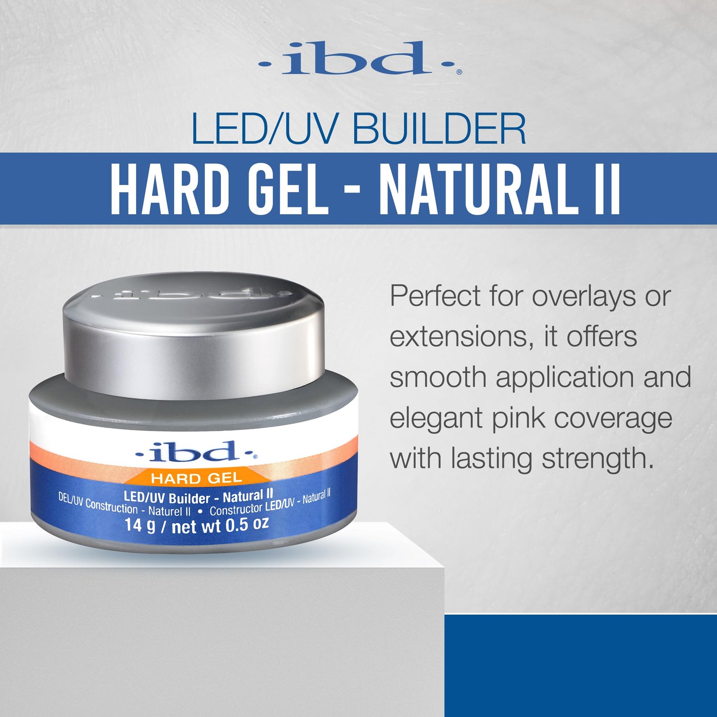 IBD Hard Gel LED/UV Builder Natural II - Builder Gel for Nails Extensions & Sculpting, Strong Long-Lasting Nail Enhancement, 0.5 oz Beauty & Personal Care IBD