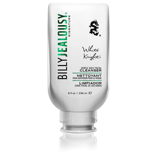 Billy Jealousy White Knight Gentle Daily Facial Cleanser with Non-Abrasive Exfoliators Ideal for All Skin Types, Men's Face Wash Formulated with Apple