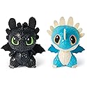 Dreamworks Dragons How to Train Your Dragon Mini Plushies, Toothless & Deadly Nadder 2-Pack, 3” Stuffed Animals, Kids Toys for Boys Ages 4 & Up