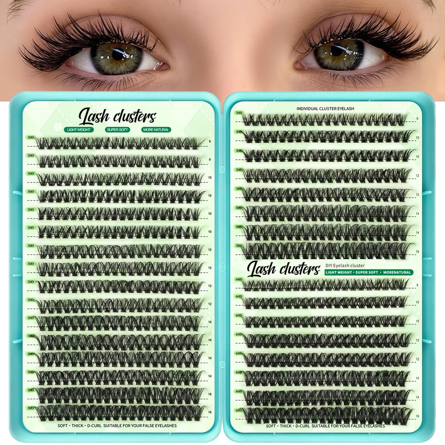 Wispy Lash Clusters D Curl eyelash clusters Natural Look Eyelashes 9-16mm Beauty and Personal Care Aisniec Default Title