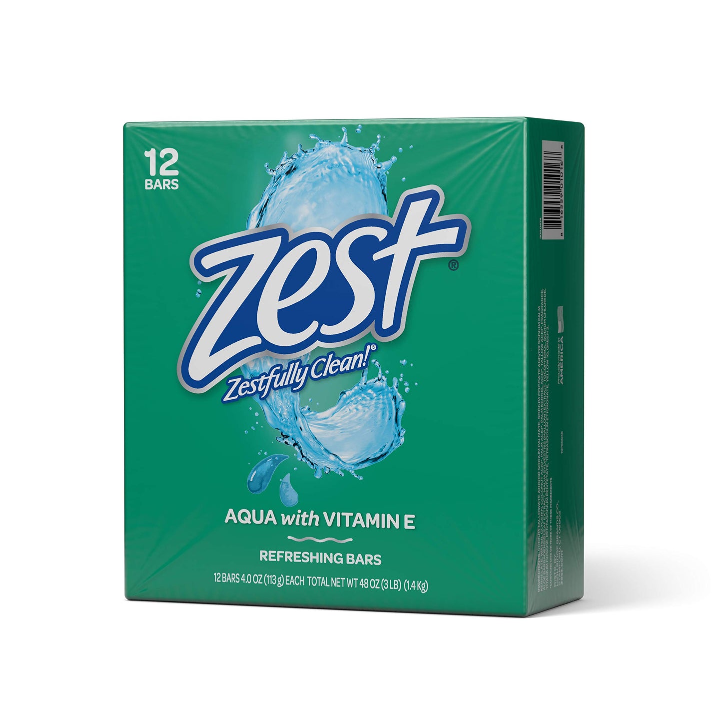 Zest Bar Bath Soap - Aqua (4 Ounce, 12 Bars)