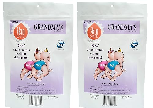Grandmas Pure & Natural All Natural Laundry Soap, White, Unscented, 40 Ounce (Pack of 2)