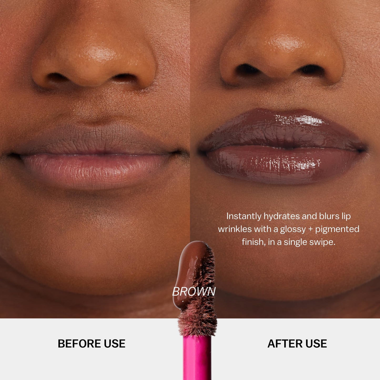 BASMA Beauty Ultra-Hydrating Rich Pigment Lip Gloss, Blurring Gloss with Shine, Non-Sticky High-Impact Color for Dry Lips, Nourishing Comfort, Glossy