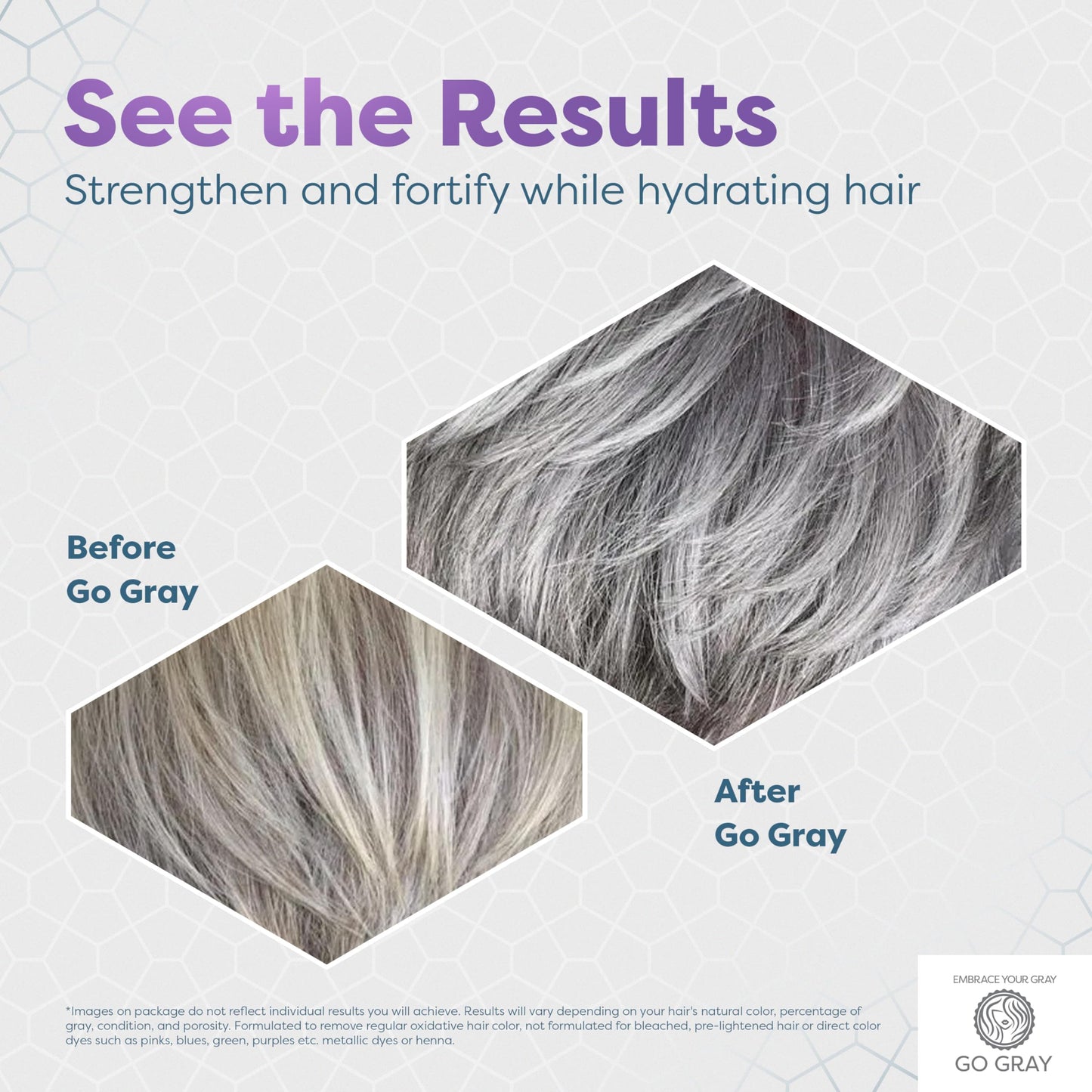 Go Gray Treatment System (Treat), Purple Toning Masque, 4 Packets, Purple Hair Mask Brightens, Tones, & Hydrates Gray and Silver Hair