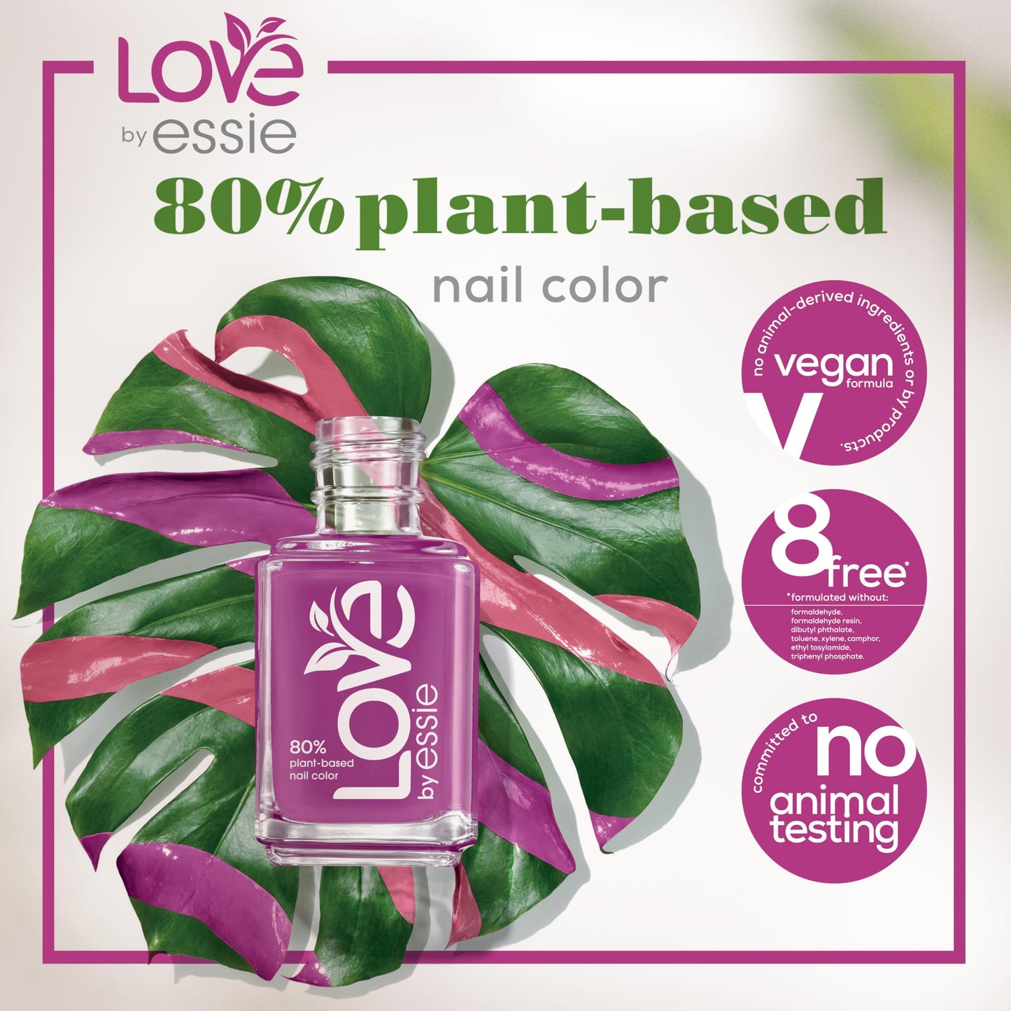 LOVE by essie Nail Polish, 80% Plant-based, Salon-Quality, Vegan, White, Blessed Never Stressed, 0.46 Fl Oz Beauty & Personal Care essie