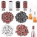 Rolybag Sanding Bands for Nail Drill Portable Nail Strap Set 3 Color Coarse Fine Grit Efile Sand Set 80#120#180#240#,2 Pieces 3/32 Inch Nail Drill
