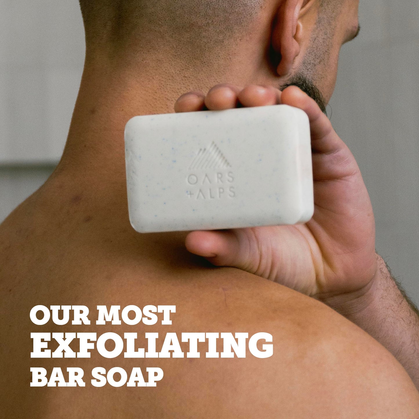 Oars + Alps Exfoliating & Moisturizing Bar Soap for Men, Deep Cleaning Soap, Clean Ingredients, All Skin Types, Jojoba Beads, 1pk Beauty & Personal Care Oars + Alps