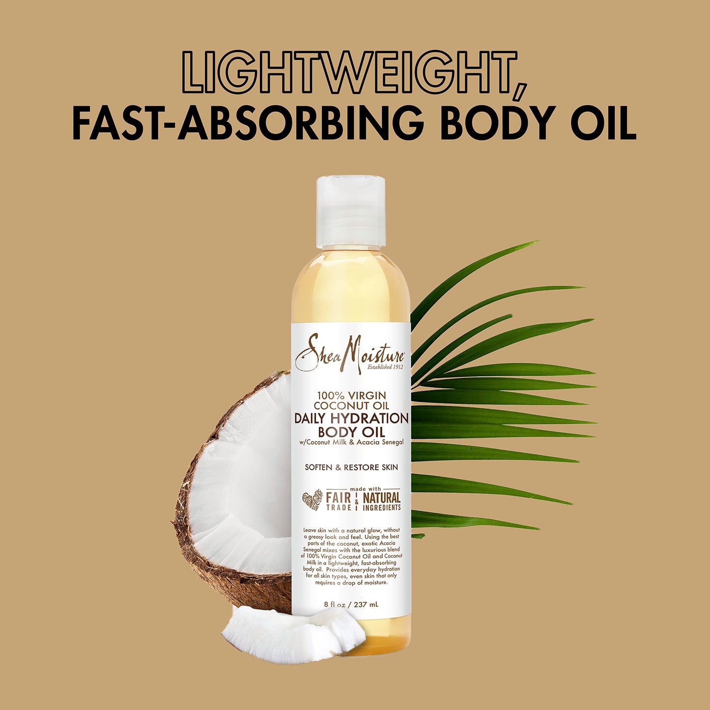 Shea Moisture 100% Virgin Coconut Oil Daily Hydration Body Oil, 8 Ounce