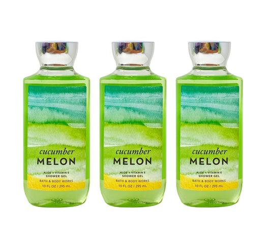 Bath & Body Works Cucumber Melon Aloe + Vitamin E Shower Gel Gift Set - Set of 3 Beauty and Personal Care Bath & Body Works