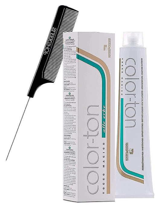 Tocco Magico Color-Ton Alle Erbe Permanent Hair Color Cream (w/Sleek Steel Pin Rat Tail Comb) Haircolor Dye Creme (8RS/8.64 Light Titian) Beauty & Personal Care Tocco Magico