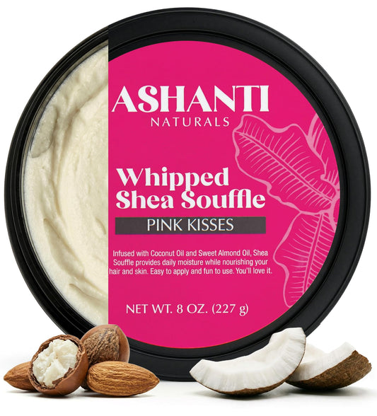 Ashanti Naturals Scented Whipped Shea Butter | African Body Butter for Men w/Coconut and Almond Oil (Blackjack Souffle, 8 oz)